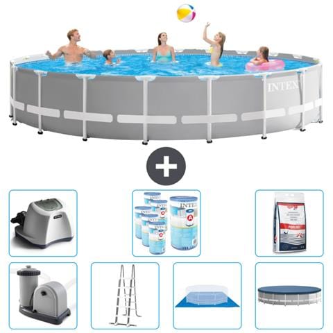 Piscina Fuori Terra - In Giro - 610x610x132 Cm - Grigio - Include Accessori Coordinati Cb57 - Foto 1