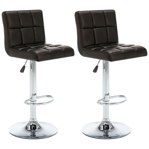 Lusso Casadino - Sgabelli Da Bar 2 Pz Marroni In Similpelle - Foto 1