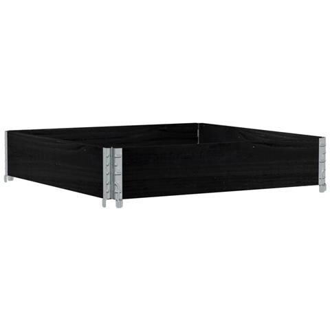 Fioriera Da Giardino Nera 100x100 Cm In Legno Massello Di Pino - Foto 1