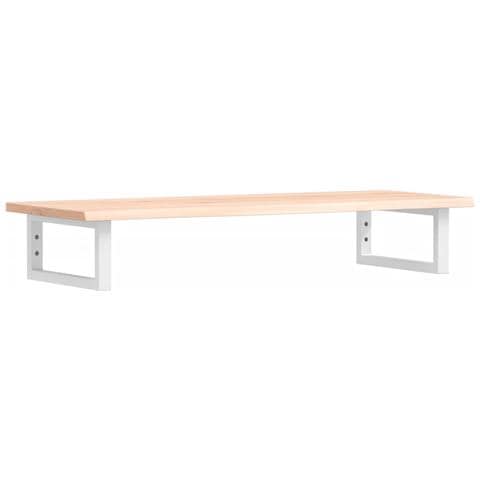 Ripiano A Parete Per Lavabo In Acciaio E Massello Di Rovere - Foto 1