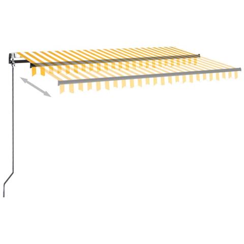 Lusso Casadino -  Tenda Da Sole Retrattile Automatica 400x350 Cm Gialla E Bianca - Foto 2