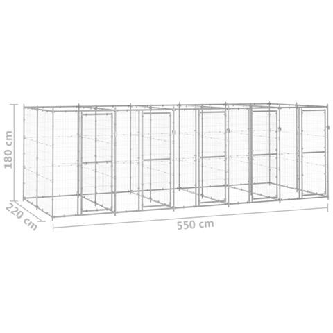 Lusso Casadino -  Gabbia Per Cani Da Esterno In Acciaio Zincato 12,1 M² - Foto 6