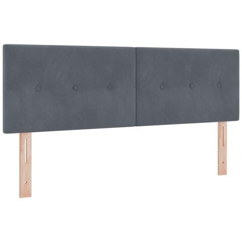 Testiera  Bottoni Imbottiti Grigio Scuro 140 cm Velluto - Foto 1