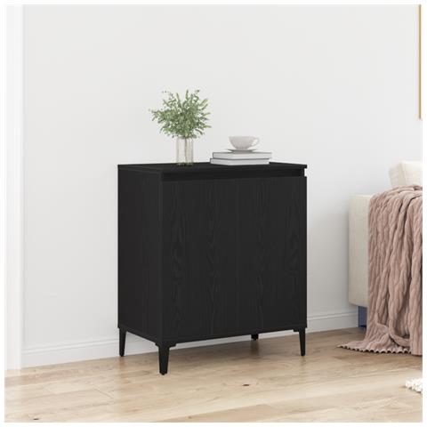 Credenza Nera in Rovere 60x35x70 cm in Legno Ingegnerizzato - Foto 2