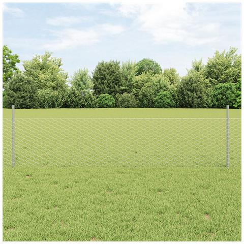 Pali per Recinzione 11 pcs U-Channel 60 cm Acciaio Galvanizzato, Recinzione Esagonale 0.5x100 m Acciaio Galvanizzato - Foto 2