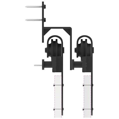 Kit di Binari per Porte Scorrevoli 200 cm Acciaio Nero - Foto 9