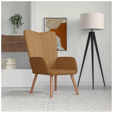 Poltrona Relax Marrone In Velluto - Foto 8