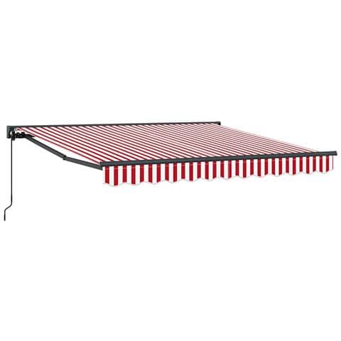 Tenda Retrattile Striscia Rossa e Bianca 350x250 cm Tessuto - Foto 1