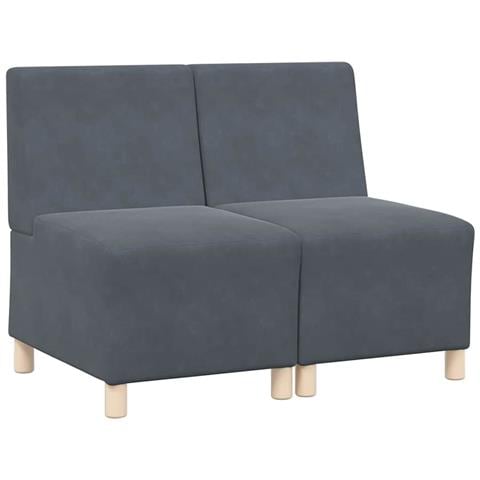 Unità di Divano Modulare Senza Braccioli 2 pcs Grigio scuro - Foto 1