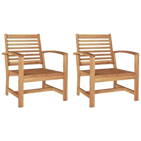 Sedie da giardino 2 pcs Naturale 60 x 65 x 76.5 cm - Foto 1