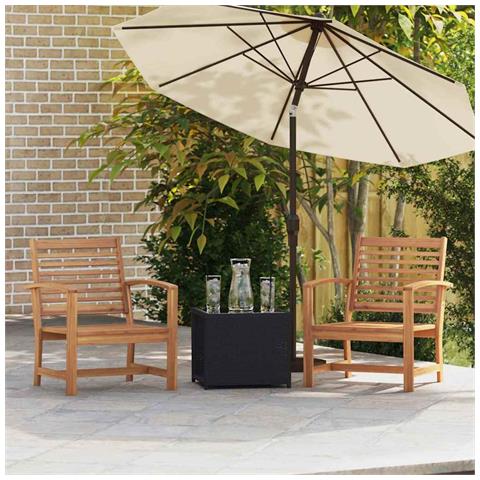 Sedie da giardino 2 pcs Naturale 60 x 65 x 76.5 cm - Foto 2