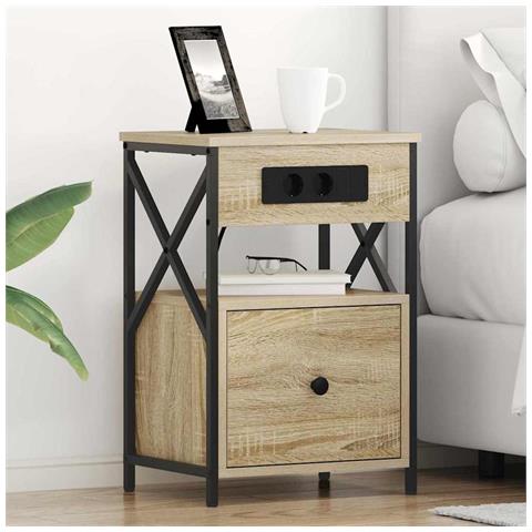 Armadio da Notte con cassetto rovere sonoma 40 x 31 x 60 cm - Foto 2