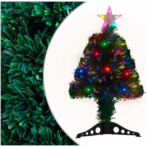 Lusso Casadino -  Albero Di Natale Preilluminato Con Supporto E Led 64 Cm Fibra Ottica - Foto 2