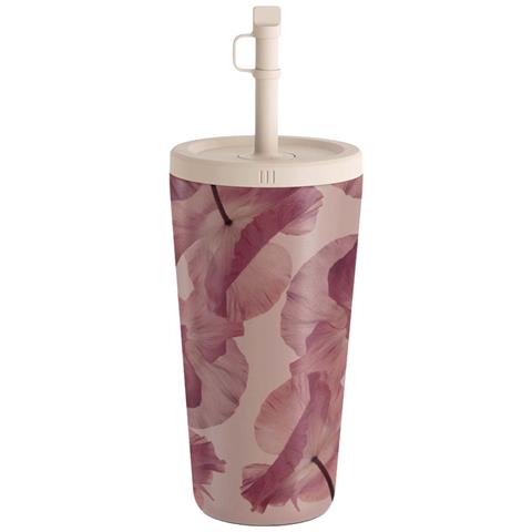Bottiglia Termica Da Viaggio 500 Ml Design Tenero Bacio Motivo Floreale, Beige - Foto 1
