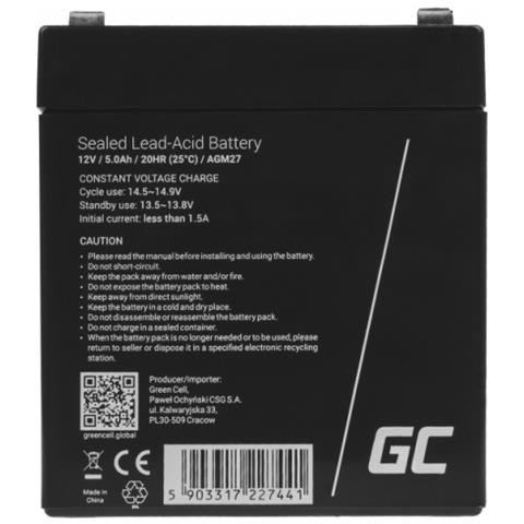 AGM27 batteria UPS Acido piombo (VRLA) 12 V 5 Ah - Foto 2