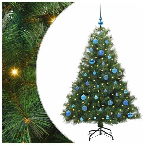 Albero di Natale artificiale con 150 LED Verde 150 cm PE e PVC - Foto 1