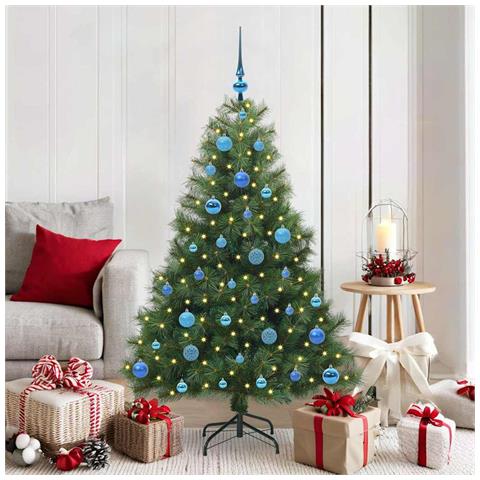 Albero di Natale artificiale con 150 LED Verde 150 cm PE e PVC - Foto 2