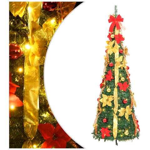 Albero di Natale Artificiale Pop-up con 100 LED Verde 150 cm - Foto 1
