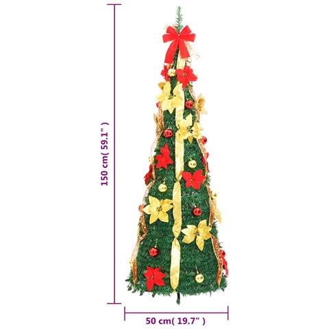 Albero di Natale Artificiale Pop-up con 100 LED Verde 150 cm - Foto 9