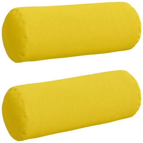 Cuscini a rullo 2 pcs Giallo Chiaro Ø 25 x 70 cm Tessuto - Foto 1