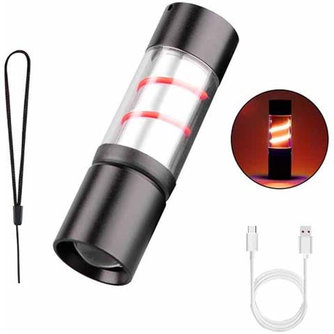 Mini Torcia Led Ricaricabile: Portatile Per Campeggio E Emergenze Red - Foto 1