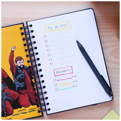 Blocco Note A5 Modello Team Heist La Casa De Papel Copertina Rigida, Nero - Foto 5