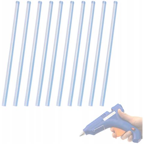 Colla A Caldo Per Pistola 11x300mm - Trasparente, Flessibile, 10 Pezzi | Resistenza Termica -5°c | Per Carta, Plastica, Legno, Metallo - Foto 1