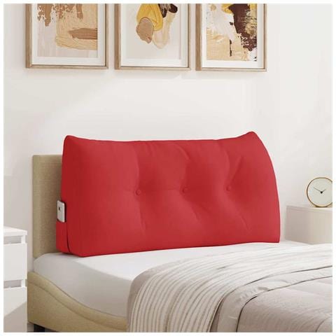 Cuscino per Schiena Rosso 100 x 24 x 50 cm Tessuto - Foto 2
