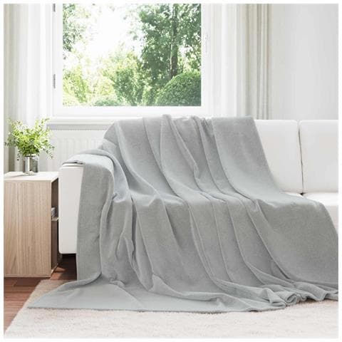 Coperta Grigio 220 x 240 cm Panno - Foto 2
