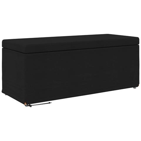 Pouf Nero 101 x 41 x 40 cm Tessuto e Legno Ingegnerizzato - Foto 1