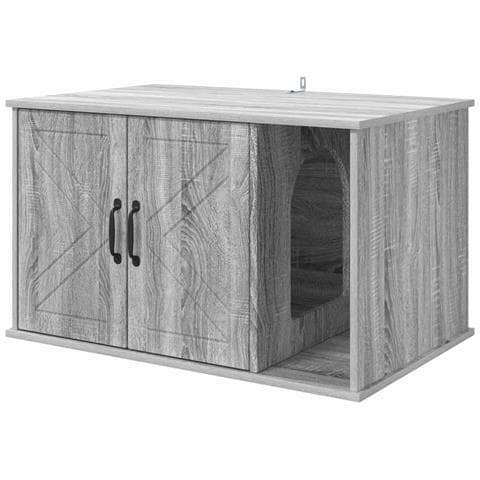 Casa per Gatti Grigio Sonoma 85 x 55 x 50 cm Legno multistrato - Foto 1