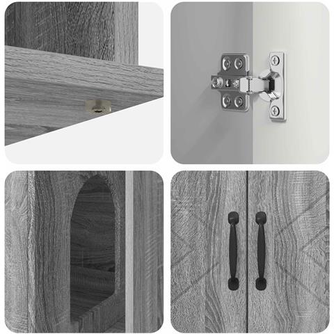 Casa per Gatti Grigio Sonoma 85 x 55 x 50 cm Legno multistrato - Foto 9