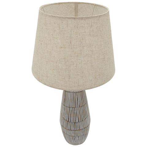 Lampada Da Tavolo Hanoi In Polyresin Multicolore Con Paralume In Lino Naturale - Foto 2
