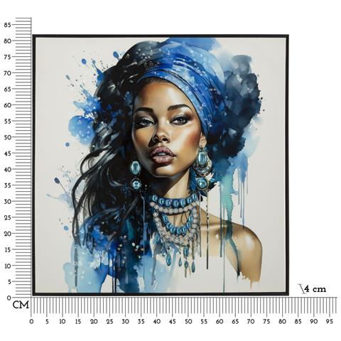 Dipinto Su Tela Altea A Donna Etnica Con Cornice, 82x82 Cm - Foto 7