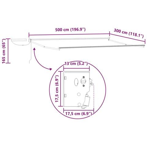 Struttura della tenda elettrica retrattile Bianco 5 x 3 m - Foto 9