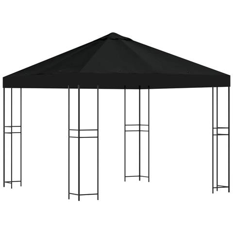 Gazebo 3 x 3 m Nero Poliestere e Acciaio 190 gsm - Foto 1