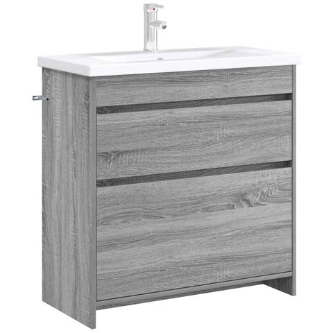 Mobiletto da Bagno Sotto Lavabo Sonoma grigio - Foto 2