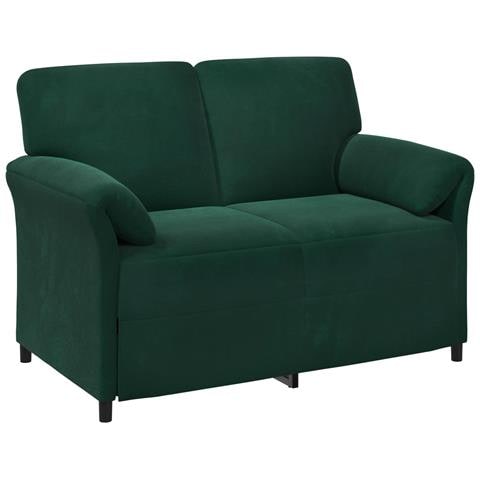 Divano a 2 Posti Verde Scuro 138 x 83 x 95 cm Velluto - Foto 1