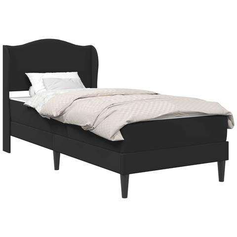 Struttura del letto con testiera Nero 90 x 200 cm Similpelle - Foto 1