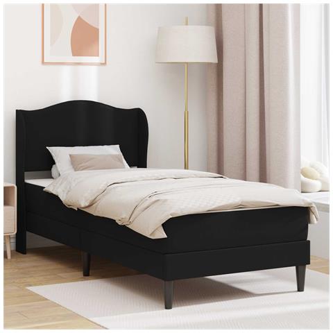 Struttura del letto con testiera Nero 90 x 200 cm Similpelle - Foto 2
