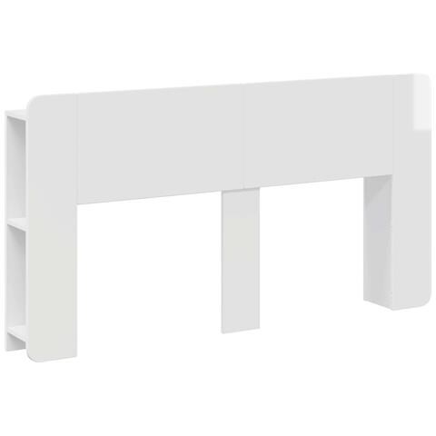 Testata del letto Bianco Lucido Legno ingegnerizzato - Foto 1