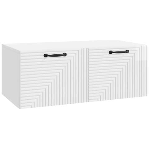 Mobile Porta TV da Muro Bianco Lucido 78,5 x 41 x 30 cm - Foto 1