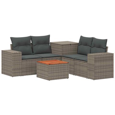 Set di divani 6 pz Grigio e Grigio Scuro - Foto 1