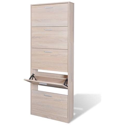Scarpiera in Legno Effetto Rovere con 5 Scomparti - Foto 1