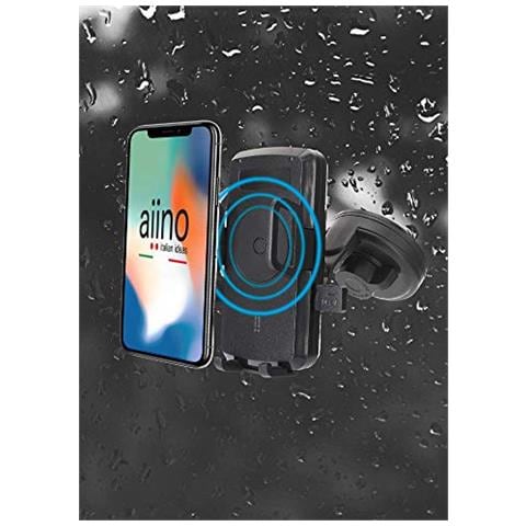 Car Holder Wireless, Supporto di ricarica wireless da auto, Pensato ad iPhone 8 / iPhone 8 Plus / iPhone X ma adatto a tutti gli smartphone abilitati per la ricarica wireless, Black - Foto 6