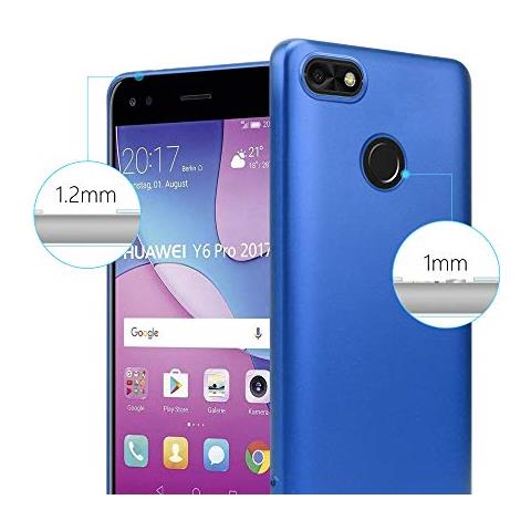 Custodia Compatibile Con Huawei Y6 Pro 2017 In Blu Metallico - Coperchio Protettivo In Silicone Tpu Flessibile - Foto 2