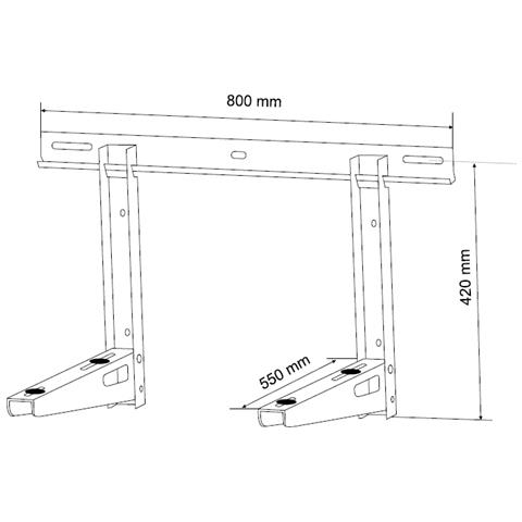 Staffa Supporto Per Condizionatore Da 550mm A 200kg - Foto 2