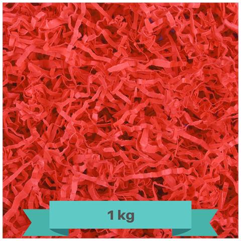 1kg Rosso Carta Tagliuzzato Carta Kraft | Sostituzione Della Lana Di Legno | Materiale Da Imballaggio Per Regalo Di Natale A Strisce | Viene In Borsa Blu - Foto 1