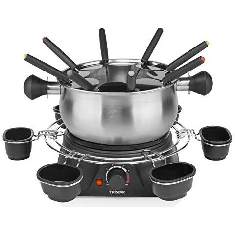 FO-1109 - Set per fonduta Fino a 8 Persone, capacità 1,3 Litri, forchette in Acciaio Inox e Anello Salse, 1400 W, Colore: Argento / Nero - Foto 8