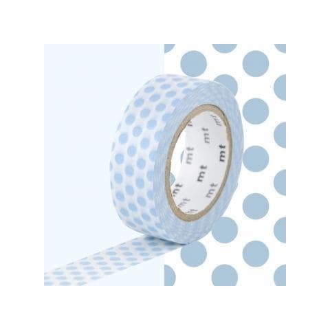 Nastro Adesivo Decorativo Con Punti - Blu Ghiaccio - 1,5 Cm X 7 M - Foto 1